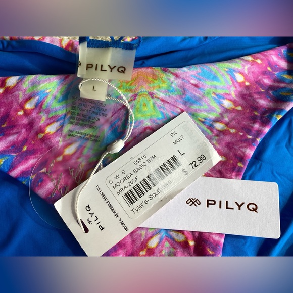 PILYQ women’s reversible bikini bottom NWT size Large colorful - Picture 2 of 5